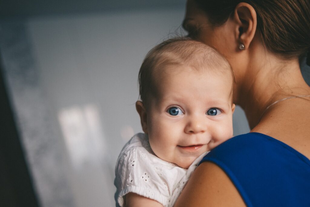 Baby smiles